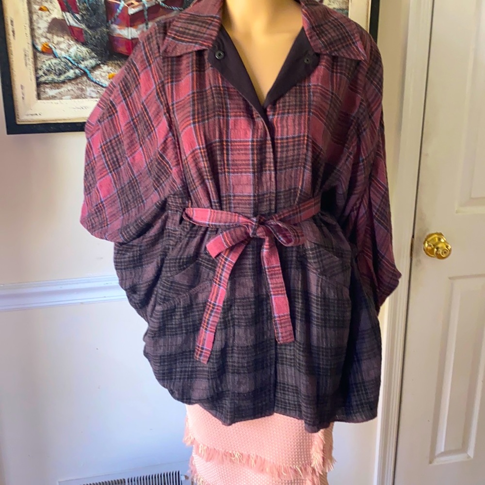 We The Free Plaid Pullover Top